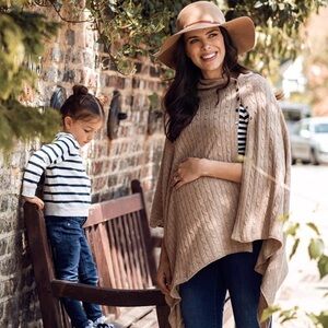 EUC - Seraphine  Cable Knit Maternity & Nursing Shawl, Camel